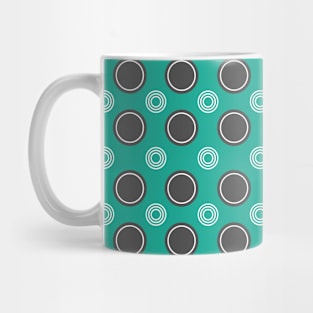 Gray and Turquoise Circle Seamless Pattern 005#001 Mug